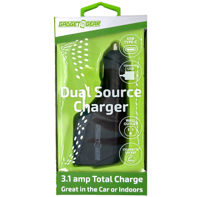 ITEM NUMBER 023708L USB AND USB-C WALL / CAR DUAL CHARGER - STORE SURPLUS NO DISPLAY 6 PIECES PER PACK
