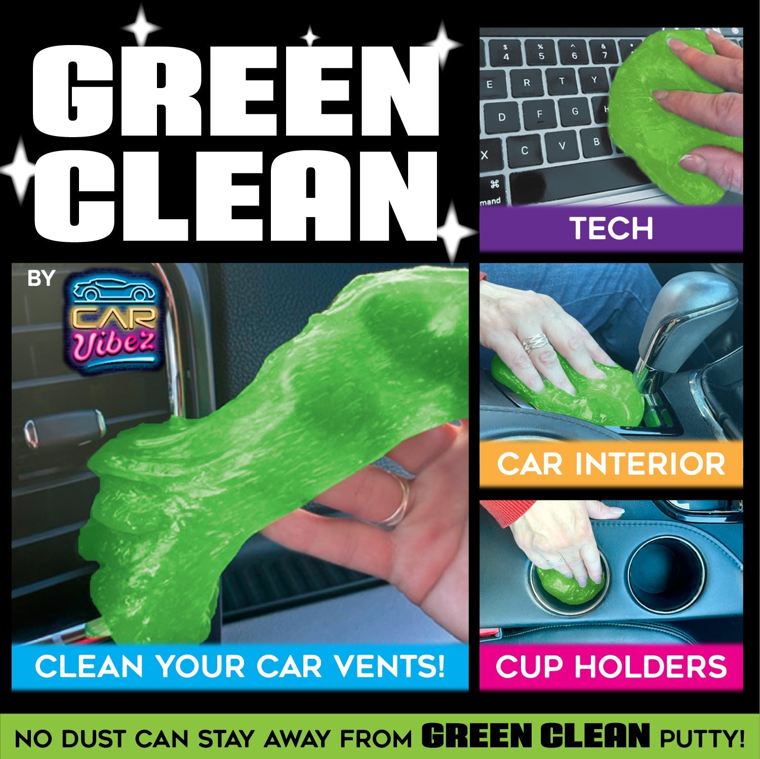 ITEM NUMBER 023718L GREEN CLEAN CAR PUTTY - STORE SURPLUS NO DISPLAY 6 –  Novelty Closeout