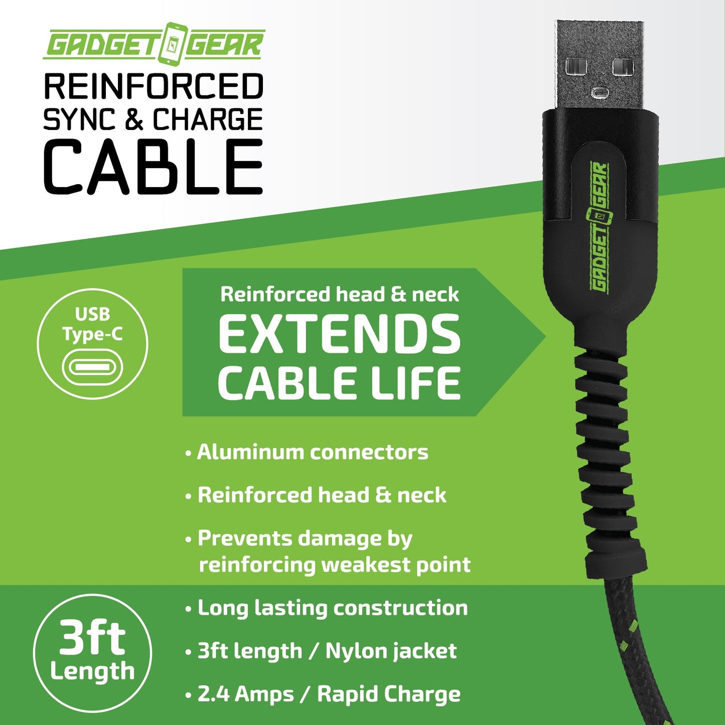ITEM NUMBER 023971L REINFORCED GG CABLE TYPE C - STORE SURPLUS NO DISPLAY 4 PIECES PER PACK