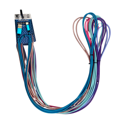 ITEM NUMBER 023071 10FT COLOR BRAID TYPE C CABLE - 6 PIECES PER PACK