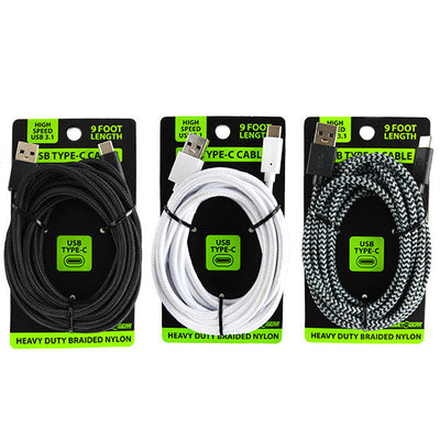 ITEM NUMBER 022440 GG 9FT CLOTH 3.1 TYPE C CABLE 3 PIECES PER PACK