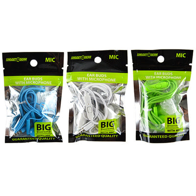 ITEM NUMBER 022450 GG BAG NEON EARBUDS MIC 3 PIECES PER PACK