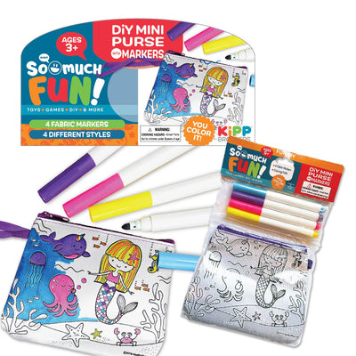 ITEM NUMBER 022942L ASSORTED DIY MINI PURSEW/ FABRIC MARKERS - STORE SURPLUS NO DISPLAY 12 PIECES PER PACK
