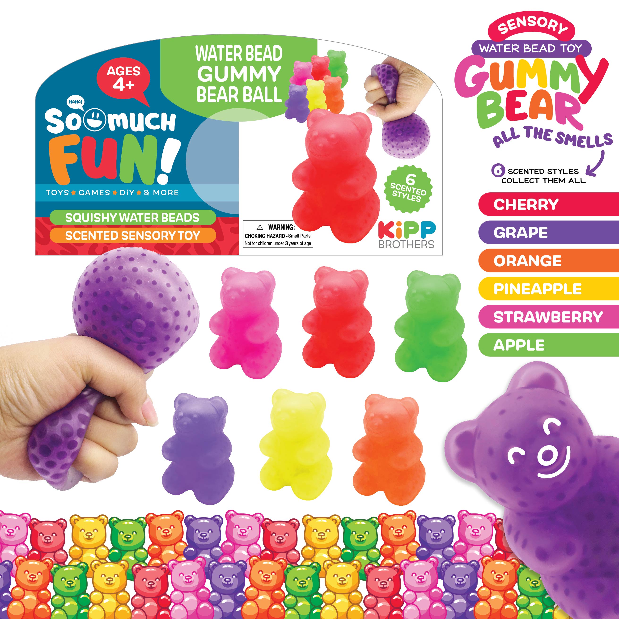 Gummy Bear Stress Toy - Party Favors - 12 Pieces, Assorted