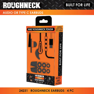 ROUGHNECK EARBUDS - STORE SURPLUS NO DISPLAY - 4 PIECES PER PACK 24231L