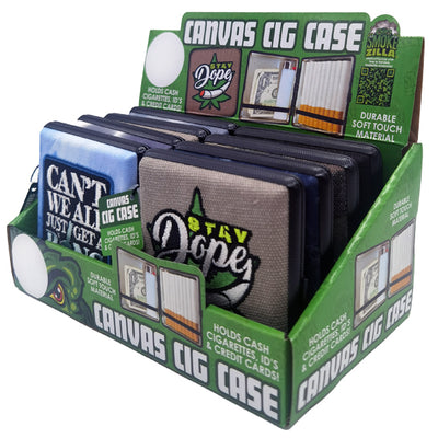 ITEM NUMBER 030033 CANVAS CIG CASE W PATCH MIX X 8 PIECES PER DISPLAY