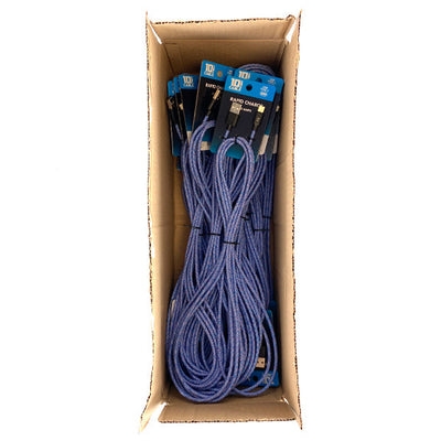 ITEM NUMBER 040290 10FT TYPE C CABLE BLUE MULTI 18 PIECES PER PACK
