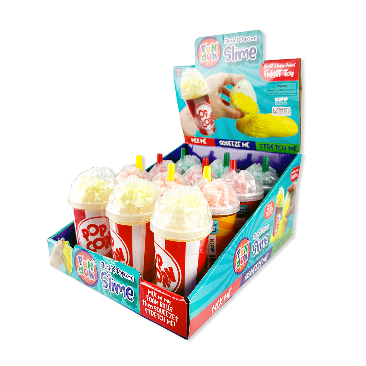 Fun Doh Slush and Popcorn Slime - 12 Pieces Per Retail Ready Display 26177 WHOLESALE