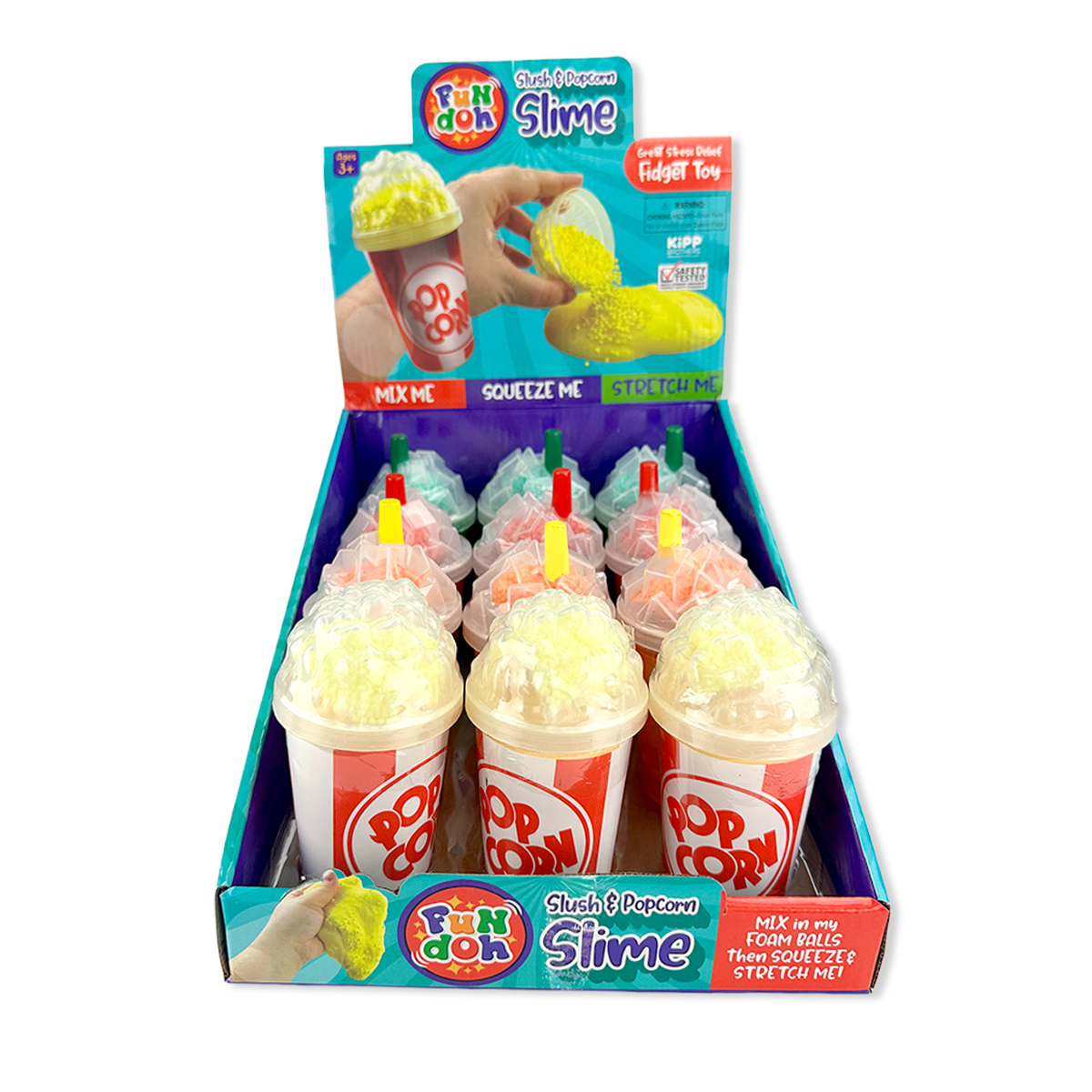 Fun Doh Slush and Popcorn Slime - 12 Pieces Per Retail Ready Display 26177 WHOLESALE