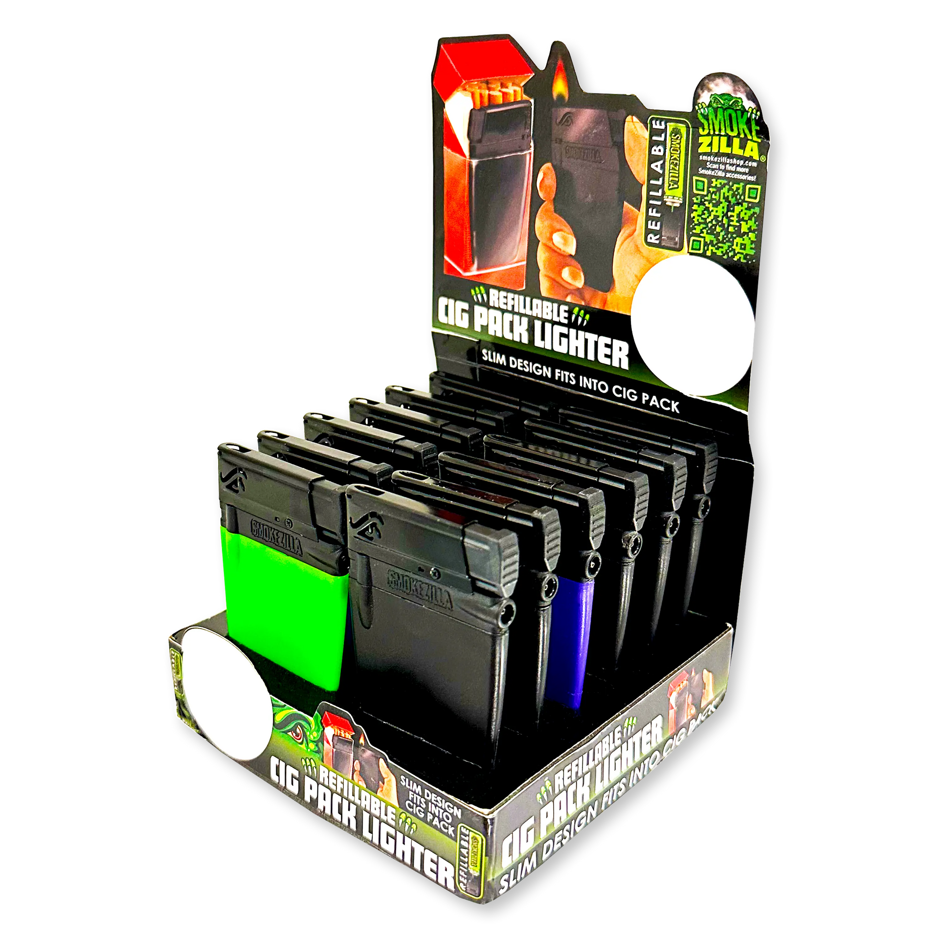 smokezilla cigarette pack lighter CIGARETTE/CONE/PRE-ROLL and STORAGE CASE - PURPLE soldering wires ITEM NUMBER 023483 CIG PACK