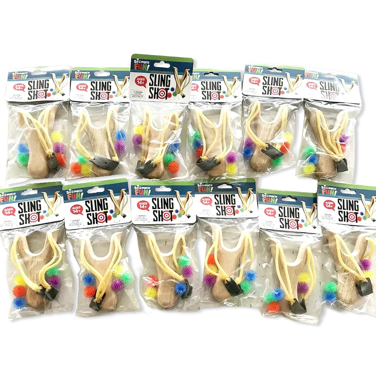 ITEM NUMBER 023669L WOODEN SLINGSHOT - STORE SURPLUS NO DISPLAY 12 PIECES PER PACK STORE SURPLUS