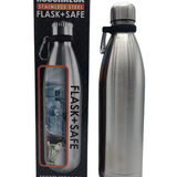 ITEM NUMBER 022931L STAINLESS FLASK SAFE - STORE SURPLUS NO DISPLAY 6 PIECES PER PACK