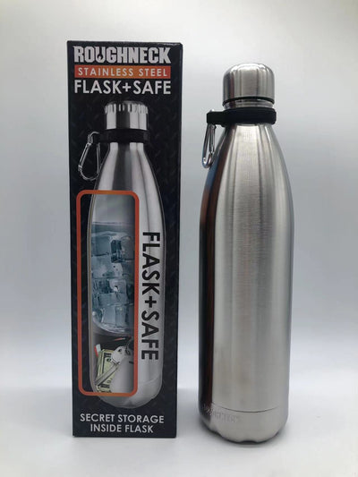 ITEM NUMBER 022931L STAINLESS FLASK SAFE - STORE SURPLUS NO DISPLAY 6 PIECES PER PACK