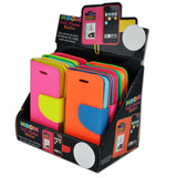 ITEM NUMBER 020271 NEON BOOKFOLD CELL CASE 6 PIECES PER DISPLAY