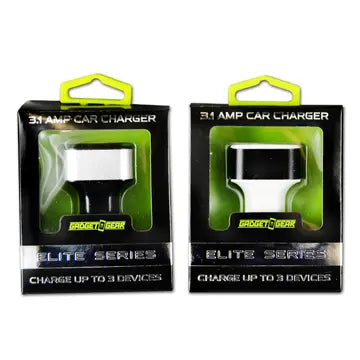 ITEM NUMBER 020761 GG ELITE 3.1A 3 SLOT CAR CHARGER 2 PIECES PER PACK WHOLESALE