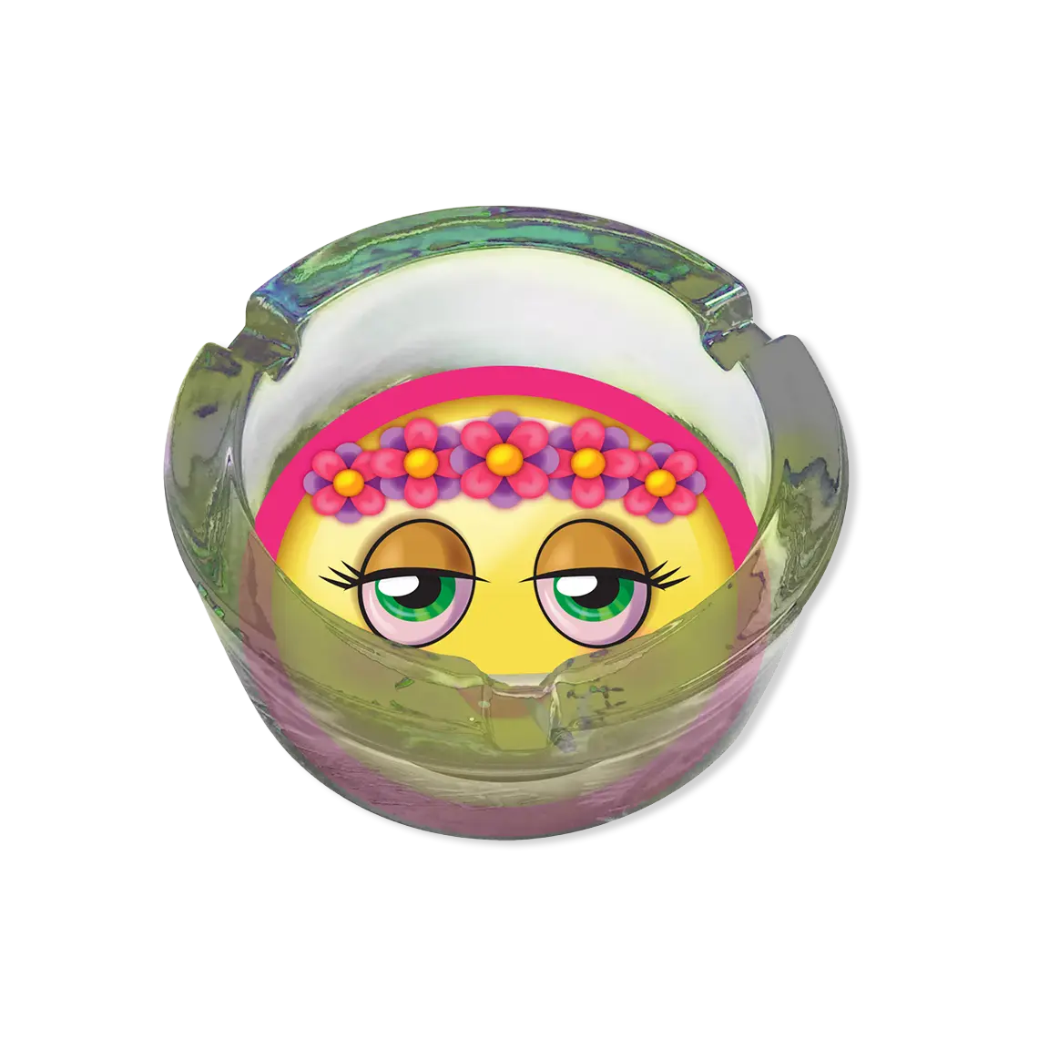 Emojeez Glass Ashtray - Store Surplus No Display - 6 Pieces Per Pack 21537L STORE SURPLUS