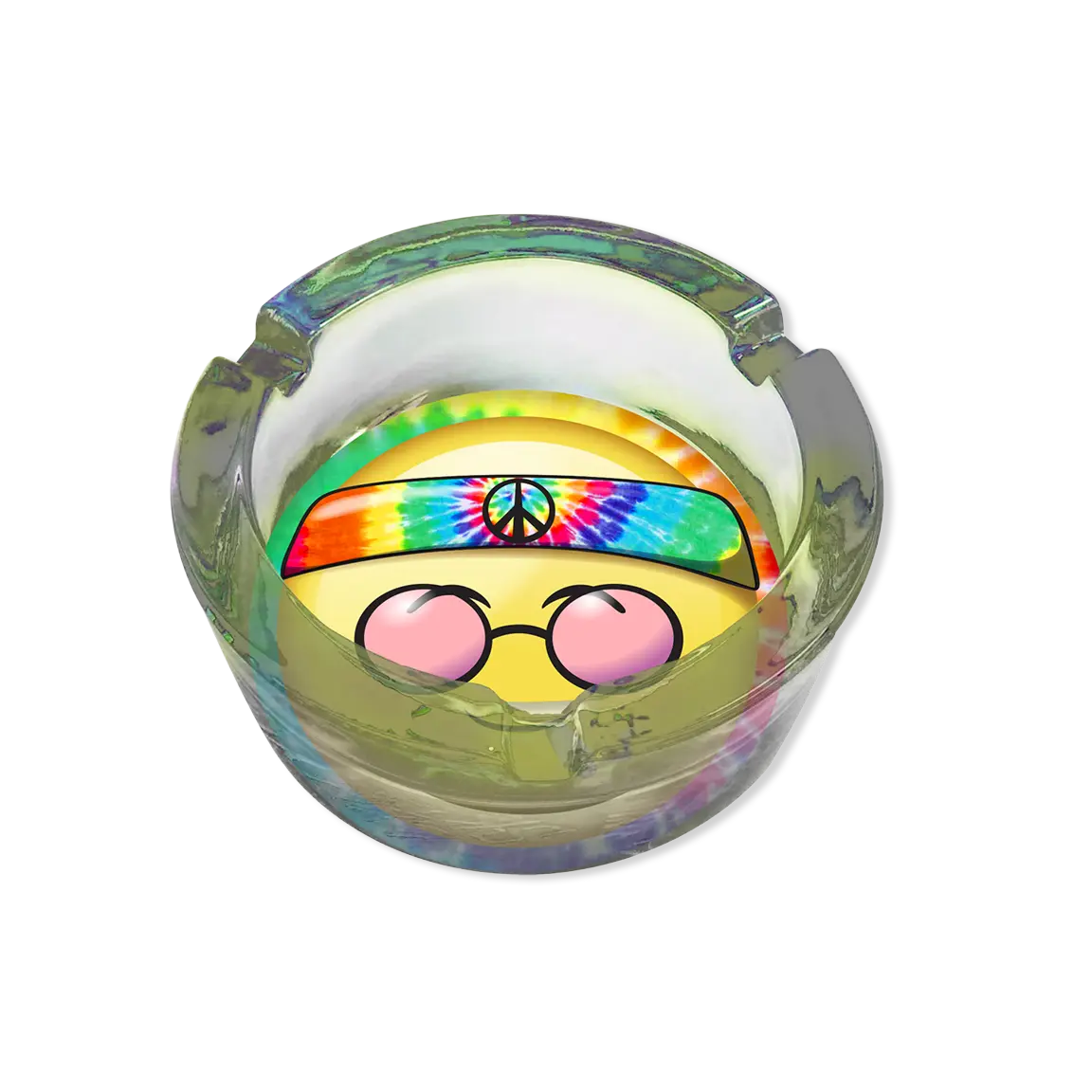 Emojeez Glass Ashtray - Store Surplus No Display - 6 Pieces Per Pack 21537L STORE SURPLUS