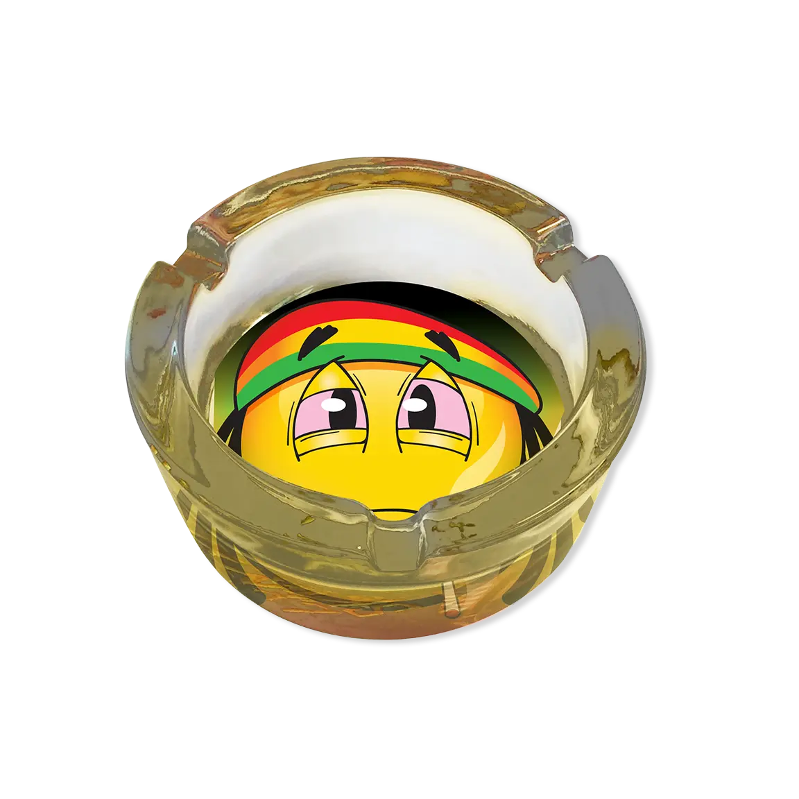 Emojeez Glass Ashtray - Store Surplus No Display - 6 Pieces Per Pack 21537L STORE SURPLUS