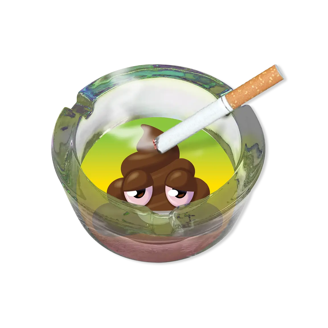 Emojeez Glass Ashtray - Store Surplus No Display - 6 Pieces Per Pack 21537L STORE SURPLUS