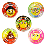 Emojeez Glass Ashtray - Store Surplus No Display - 6 Pieces Per Pack 21537L STORE SURPLUS