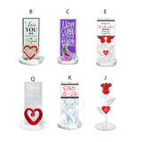 ITEM NUMBER 021796L VDAY GLASS FIGURE - STORE SURPLUS NO DISPLAY 16 PIECES PER PACK STORE SURPLUS