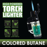 Colored Butane Molded Torch Lighter - 12 Pieces Per Retail Ready Display 22383 WHOLESALE
