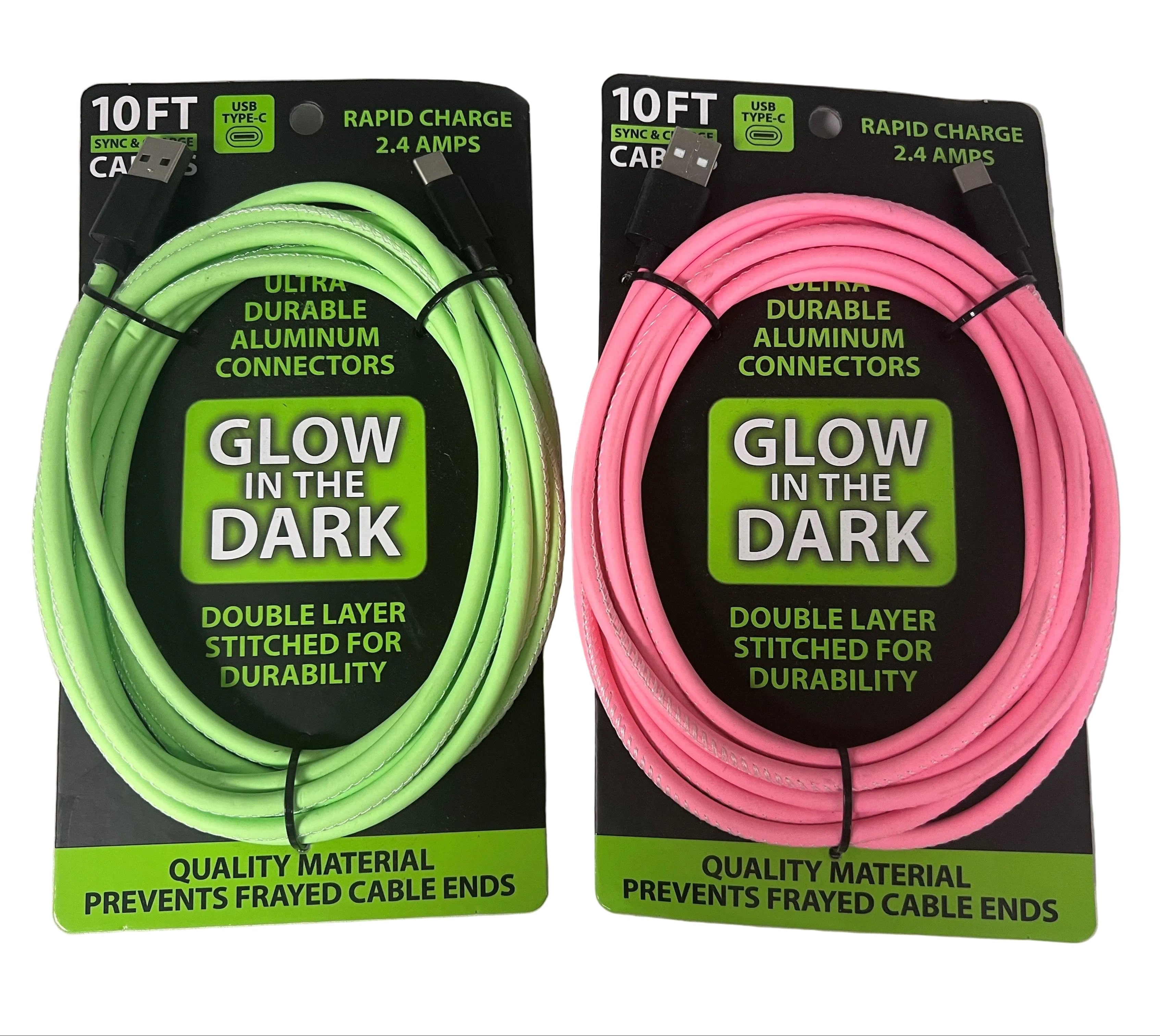 ITEM NUMBER 022414L 10FT GID PU CABLE USB-C  - STORE SURPLUS NO DISPLAY 2 PIECES PER PACK STORE SURPLUS