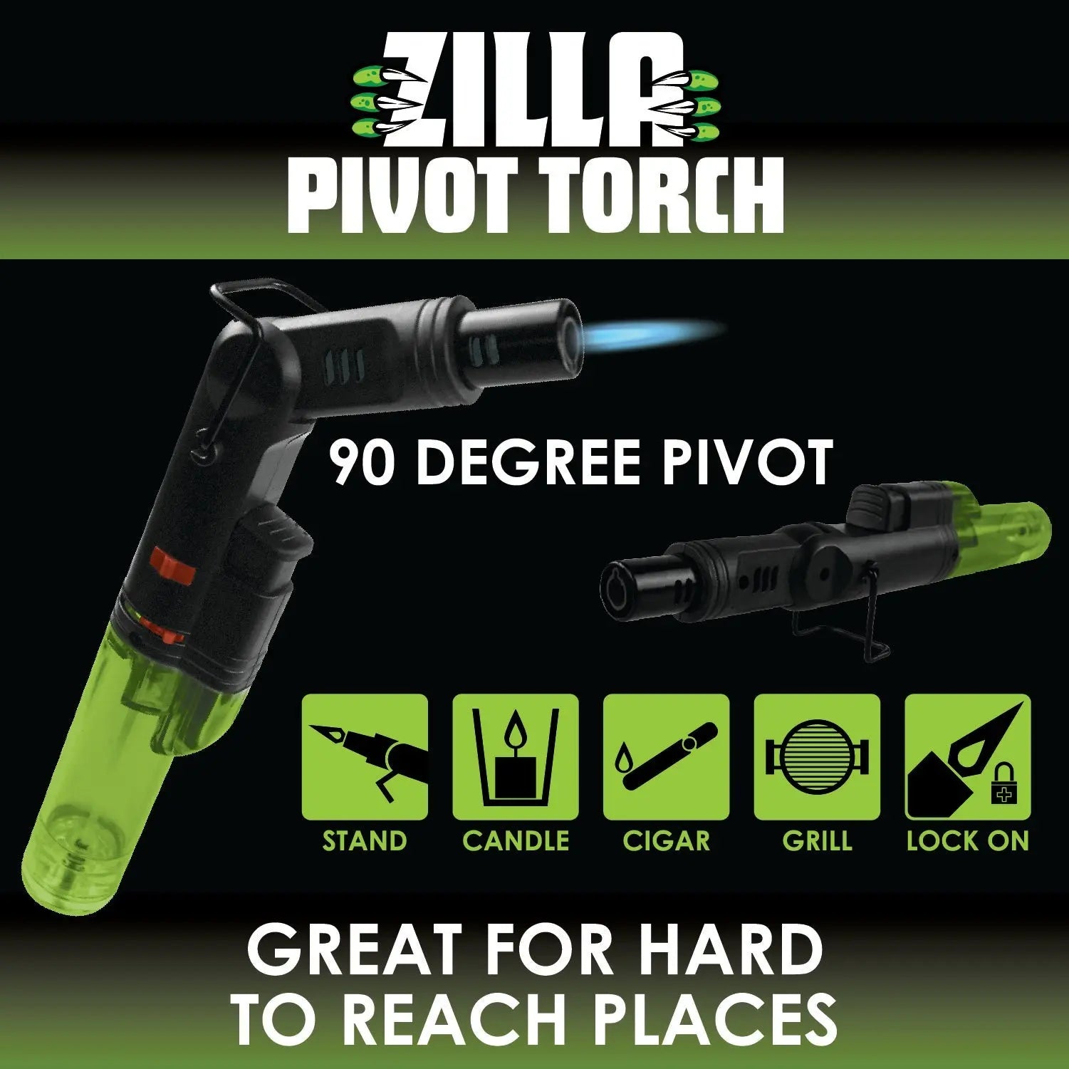 Pivot Head Torch Stick Lighter - 12 Pieces Per Retail Ready Display 23026 WHOLESALE