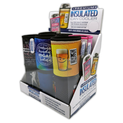 Neoprene Can & Bottle Cooler Coozie - 12 Pieces Per Retail Ready Display 23136