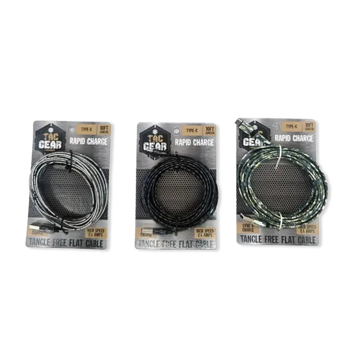 ITEM NUMBER 023234L 10FT TAC PRINT USB-C - STORE SURPLUS NO DISPLAY 3 PIECES PER PACK STORE SURPLUS
