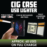 Cigarette Case with USB Coil Lighter - 8 Pieces Per Retail Ready Display 41334