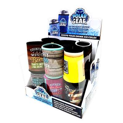 ITEM NUMBER 023413 - POLAR GEAR MIXED CAN COOLERS 12 PIECES PER DISPLAY
