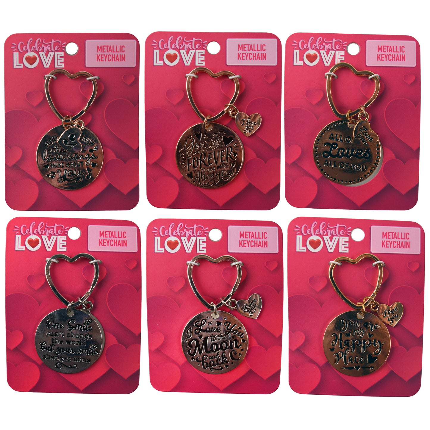 ITEM NUMBER 023458L VALENTINES DAY KEY CHAIN- STORE SURPLUS NO DISPLAY 6 PIECES PER PACK