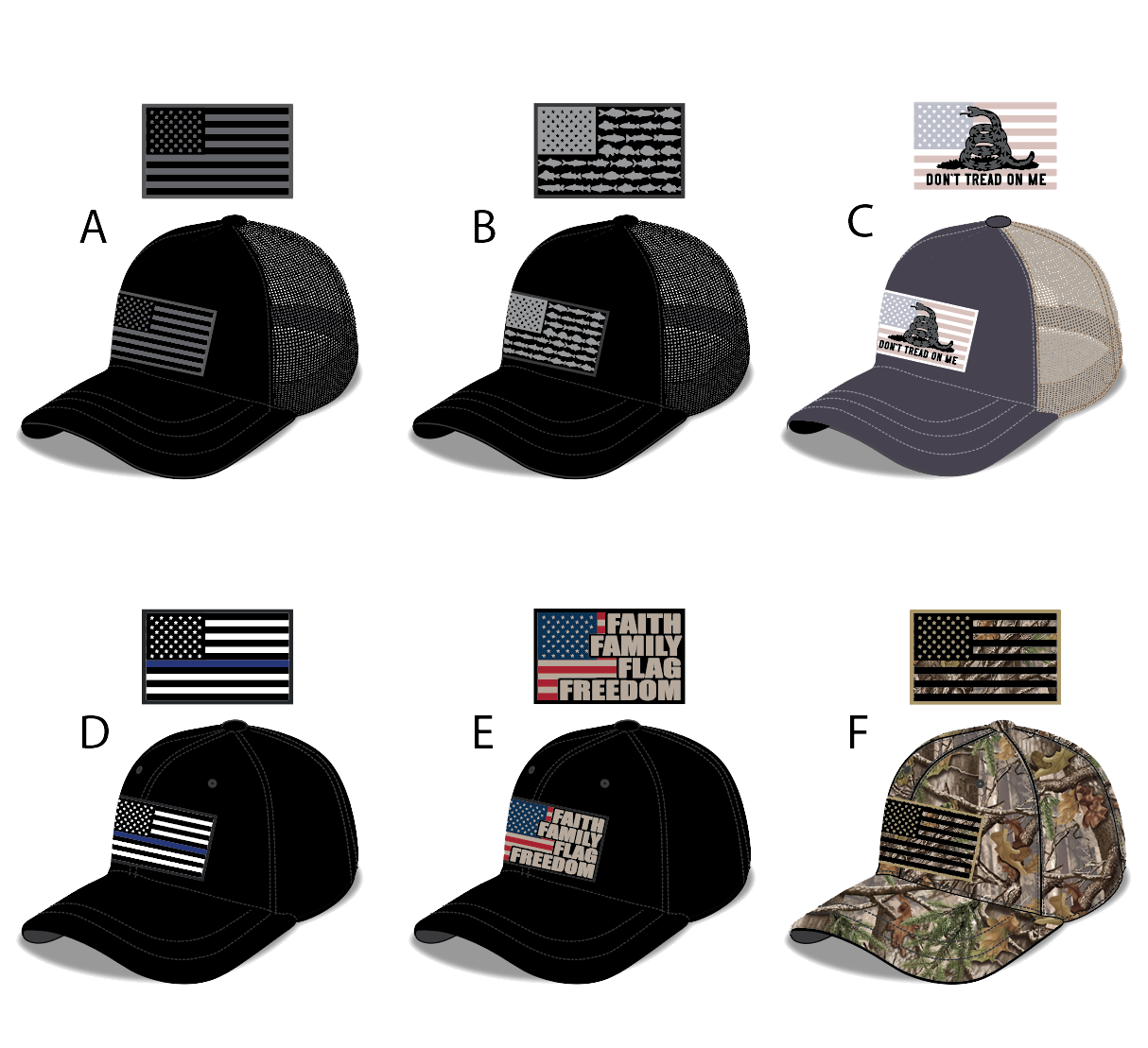 ITEM NUMBER 023505 AMERICAN FLAG BALL CAP HATS 6 PIECES PER DISPLAY