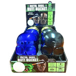 Metal Skull Butt Bucket Ashtray with LED Light - 6 Pieces Per Retail Ready Display 23531 - NOVELTY INC WHOLESALE