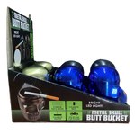 Metal Skull Butt Bucket Ashtray with LED Light - 6 Pieces Per Retail Ready Display 23531 WHOLESALE