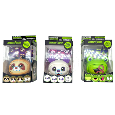 ITEM NUMBER 023561L ANIMAL FACE EARBUDS - STORE SURPLUS NO DISPLAY 6 PIECES PER PACK