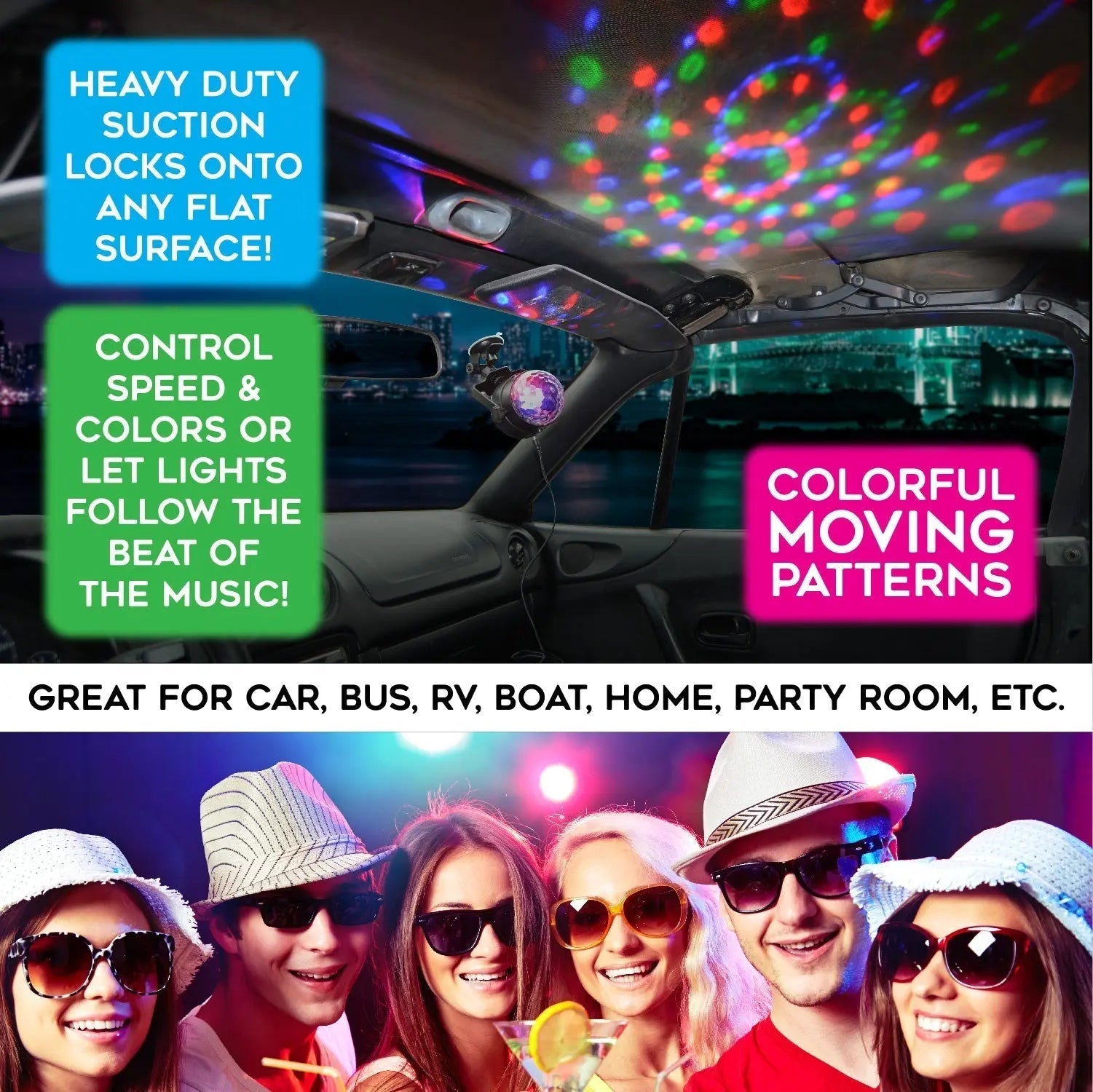 Mood Light USB-C Phone Disco Ball - 6 Pieces Per Retail Ready Display 25131 - NOVELTY INC WHOLESALE