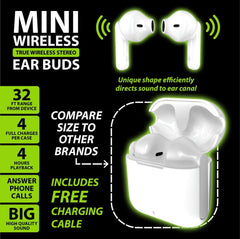 ITEM NUMBER 023604L MINI TWS EARBUDS - STORE SURPLUS NO DISPLAY 6 PIECES PER PACK STORE SURPLUS