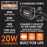 ITEM NUMBER 023689L ROUGHNECK AC CHARGER - STORE SURPLUS NO DISPLAY 6 PIECES PER PACK