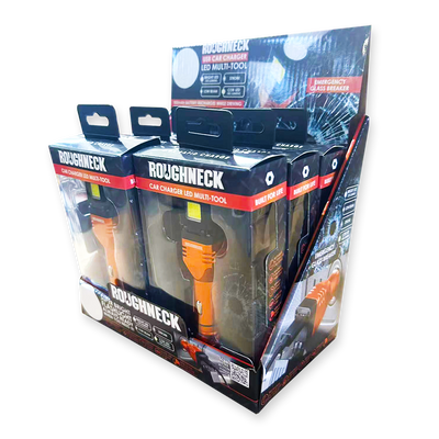 ITEM NUMBER 023693MND ROUGHNECK USB DC CAR CHARGER FLASHLIGHT 6 PIECES PER DISPLAY