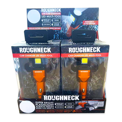 ITEM NUMBER 023693MND ROUGHNECK USB DC CAR CHARGER FLASHLIGHT 6 PIECES PER DISPLAY
