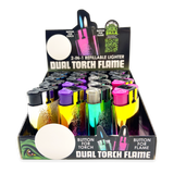 ITEM NUMBER 023696 DUAL FLAME N TORCH LIGHTER 16 PIECES PER DISPLAY