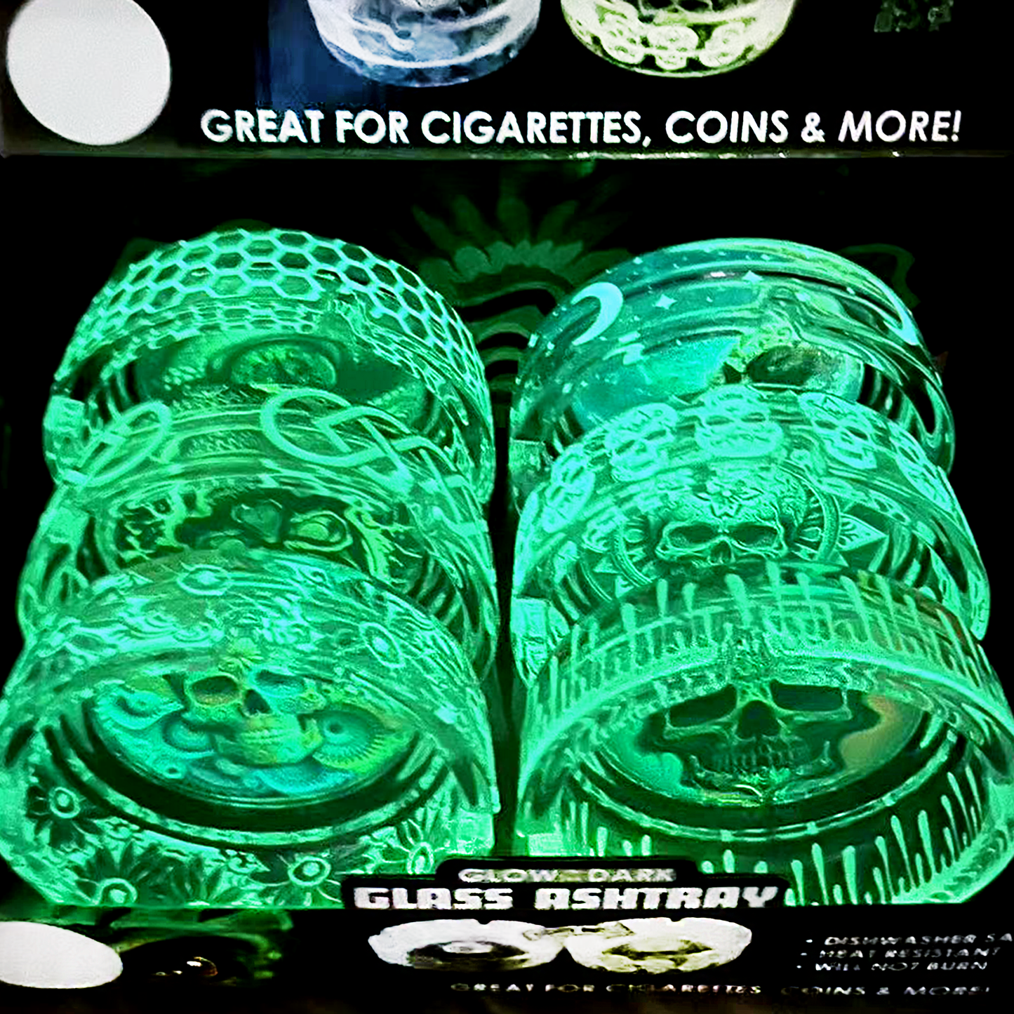 ITEM NUMBER 023719 GID GLASS ASHTRAY 6 PIECES PER DISPLAY