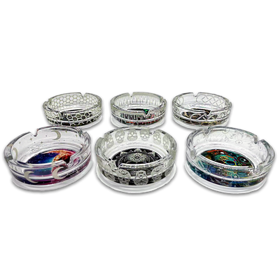 ITEM NUMBER 023719L GLOW IN THE DARK GLASS ASHTRAY - STORE SURPLUS NO DISPLAY 6 PIECES PER PACK