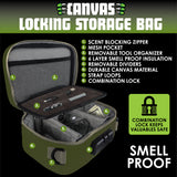 ITEM NUMBER 023720L PRINTED CANVAS LOCKING STORAGE BAG - STORE SURPLUS 4 PIECES PER PACK