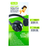 ITEM NUMBER 023724 WIRELESS YOUTH HEADPHONES 6 PIECES PER DISPLAY