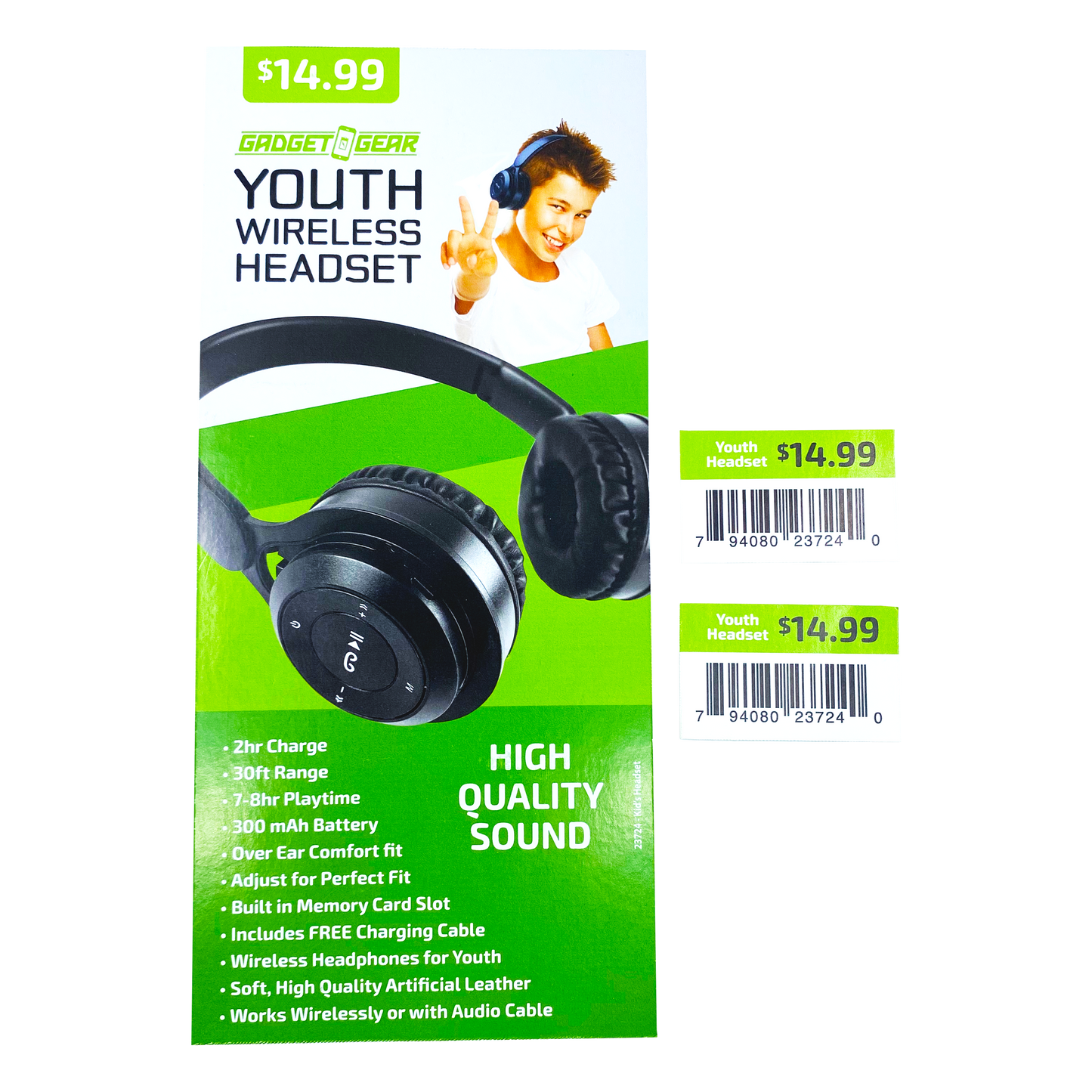 ITEM NUMBER 023724L WIRELESS YOUTH HEADPHONES - STORE SURPLUS NO DISPLAY 6 PIECES PER PACK