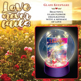 ITEM NUMBER 023741 GLASS GLOBE ROSE KEEPSAKE 6 PIECES PER DISPLAY