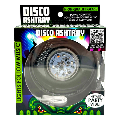 ITEM NUMBER 023743L DISCO GLASS ASHTRAY - STORE SURPLUS NO DISPLAY 6 PIECES PER PACK